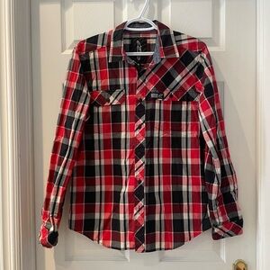 Men’s casual plaid Alpinestar button down shirt